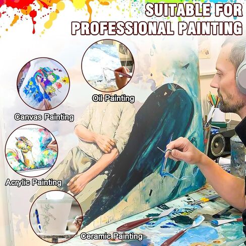 مجموعة سكاكين لوحة EEEKit مكونة من 15 قطعة، سكاكين ملعقة من الفولاذ المقاوم للصدأ مع كاشطات بلاستيكية، سكين منصة للرسم على القماش الزيتي من الأكريليك in Kuwait