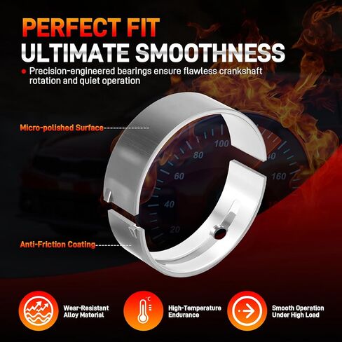 Engine Crankshaft Connecting Rod Bearings Kit Compatible with Kia Forte 2.0L 2017-2021, Hyundai Elantra Kona Veloster 2.0L 2016-2021, Replace# 23110-2E510 23110-2E501 23510-2E001 23510-2E460 in Kuwait