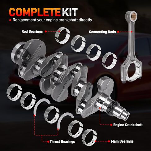 Engine Crankshaft Connecting Rod Bearings Kit Compatible with Kia Forte 2.0L 2017-2021, Hyundai Elantra Kona Veloster 2.0L 2016-2021, Replace# 23110-2E510 23110-2E501 23510-2E001 23510-2E460 in Kuwait