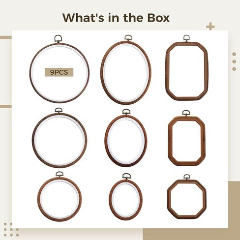 مجموعة إطارات غرز متقاطعة كلاسيكية مصنوعة من 9 قطع، إطارات غرز مطرزة، أشكال متنوعة بما في ذلك الدائرية والبيضاوية والمستطيلة والمثمنة والتطريز اليدوي وديكور المنزل in Kuwait