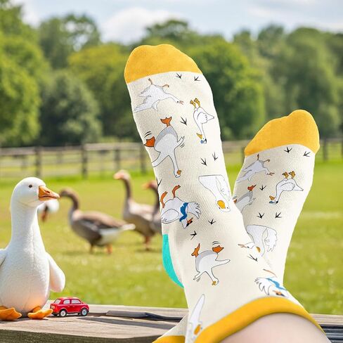 Goose Socks - Silly Goose On The Loose, Funny Christmas Socks For Women, Novelty Giant Funny Design, Mother Goose Themed Gifts For Women, Ideal For Christmas Gifts in Saudi Arabia