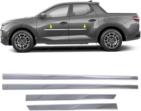 MELEXI Chrome Side Door MOLDING 4 Door 4 PCS S.Steel Compatible with Hyundai Santa Cruz 2022 Onwards in Saudi Arabia