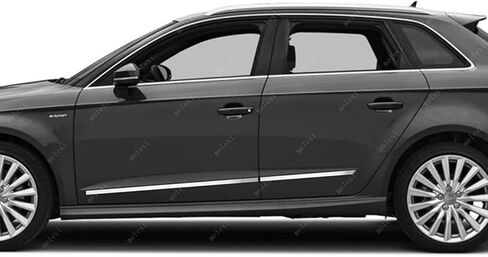 MELEXI كروم باب جانبي MOLDING 4 أبواب S.Steel متوافق مع Audi A3 e-tron HB 2015 إلى 2020 in Saudi Arabia