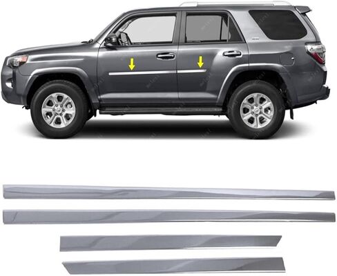 ميلكسي كروم باب جانبي 4 أبواب 4 قطع S.Steel متوافق مع تويوتا 4RUNNER 2010 إلى 2024 in Kuwait