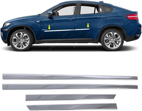 ميلكسي كروم باب جانبي 4 أبواب 4 قطع S.Steel متوافق مع BMW X6 2008 إلى 2014 in Kuwait