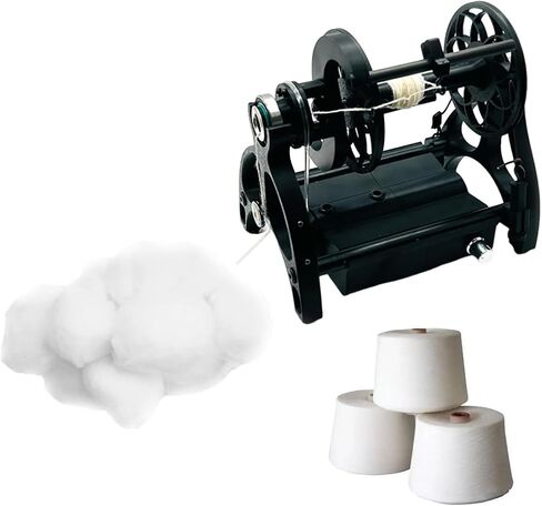 Electric Spinning Wheel for Fiber Spinning DIY Studio - Stepless Speed 12V Mini Spinning Wheel Wool with 3 Small Spools, 800RPM/min - Yarn Winding Machines,Black in Saudi Arabia