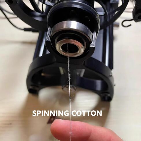 Electric Spinning Wheel for Fiber Spinning DIY Studio - Stepless Speed 12V Mini Spinning Wheel Wool with 3 Small Spools, 800RPM/min - Yarn Winding Machines,Black in Saudi Arabia