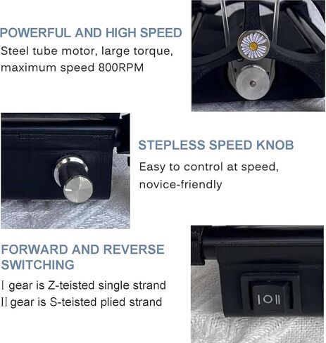 Household Electric Spinning Wheel, Mini Wool Spinning Wheel - Forward/Reverse Switching+Max Speed ​​800RPM+Capacity 4oz(120G), for Wool Fibre Twisting, 3 Spools,Purple in Saudi Arabia
