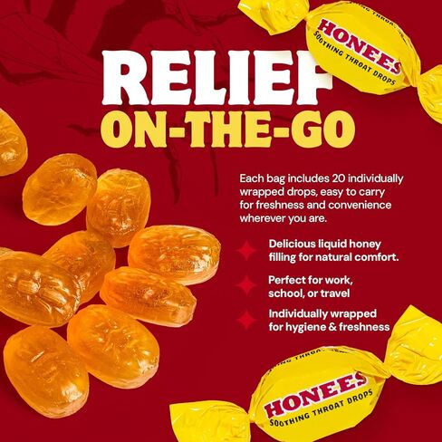 Honees Cough Drops - Extra Large - Menthol - 20 Count (Pack of 2) in Kuwait