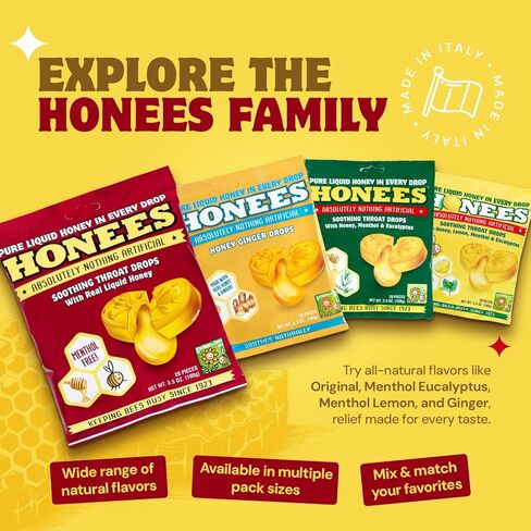 Honees Cough Drops - Extra Large - Menthol - 20 Count (Pack of 2) in Kuwait