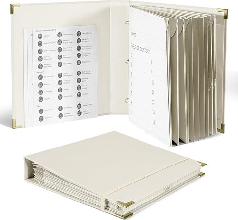 3-Ring Folder Organize Sturdy Hardboard Important Document Organizer with Expanding Pockets for Home, School, Office Use in Saudi Arabia