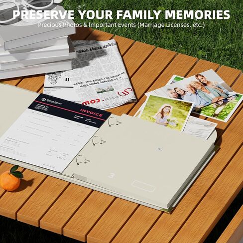 3-Ring Folder Organize Sturdy Hardboard Important Document Organizer with Expanding Pockets for Home, School, Office Use in Saudi Arabia