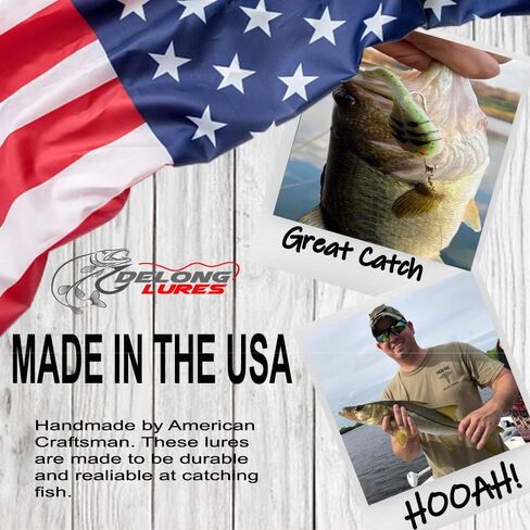 DELONG LURES 3" Tadpole pre Rigged Fishing Lures for Bass, Animated Crappie Fishing Bait Scented Pre Rigged Fishing Tackle Fishing Lures for Freshwater in Saudi Arabia
