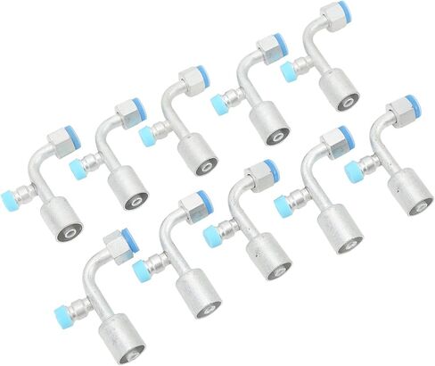 10PCS Car AC Hose Connector Set, Universal Aluminum AC Pipe Fitting, 90 Degree Angled Design for Cars Trucks Engineering Vehicles, Durable Air Conditioning Modification Kit with Ea (10.5mm/0.41in in Saudi Arabia