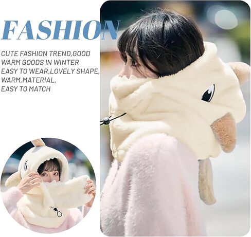 غطاء خوذة تزلج على شكل قرش لطيف قناع وجه قرش شتوي دافئ خارجي بقلنسوة رياضي مقاوم للرياح وشاح قبعة 3 في 1 in Saudi Arabia