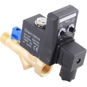 Electronic Timed Air Compressor Drain Valve, G1/2 DN15, AC230V/110V Compatible, Automatic Condensate Management System with Solenoid Control (110V) in Saudi Arabia