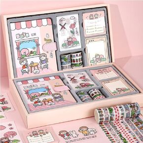 Scrapbooking Kit Full Color Cartoon Theme Magnetic Clasp Handbook Set for School, Children, Friends, Business, PVC Paper, 13.8 x 9.1 x 1.8in (Leisure Meal) in Saudi Arabia