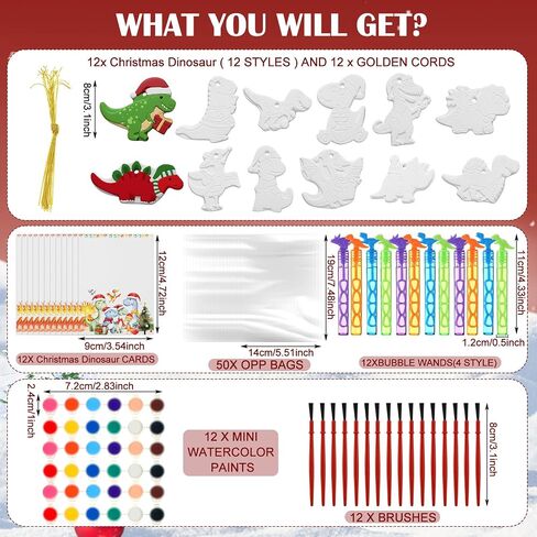 Soulchen 24 Sets Christmas Snowman Plaster Ceramics to Paint Kits Christmas Painting Kit for Kid with Bubble Wand Paint Your Own Ceramic Painting Xmas Birthday Goodie Bag Paintable Gift Prize Girl Boy in Saudi Arabia