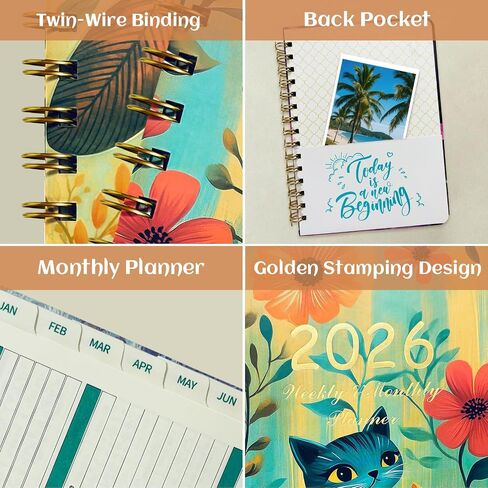 2026 Academic Planner, Jan. 2026 – Dec. 2026 Happy Planner, A5(6.3" x 8.5") Weekly And Monthly Calendar Planning Book, Hardcover Daily Agenda Book With Tabs, School Organizer For Student Teacher (A) in Saudi Arabia