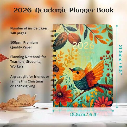 2026 Academic Planner, Jan. 2026 – Dec. 2026 Happy Planner, A5(6.3" x 8.5") Weekly And Monthly Calendar Planning Book, Hardcover Daily Agenda Book With Tabs, School Organizer For Student Teacher (A) in Saudi Arabia
