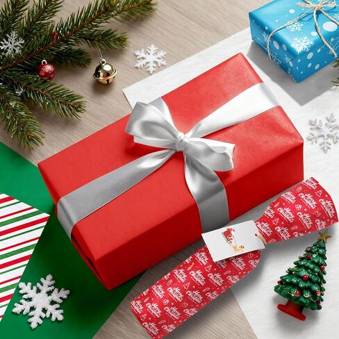 SNMEIKUN 140 Sheets Christmas Tissue Paper for Gift Bags Wrapping, Assorted Christmas Tissue Paper Bulk for Gift Boxes, Xmas Gift Wrapping Bags, and Wine Bottles in Saudi Arabia