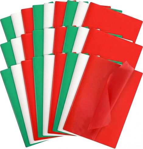 tatuo 600 ورقة مناديل عيد الميلاد السائبة 20 × 14 بوصة أحمر أخضر وأبيض هدية عيد الميلاد ورق التغليف DIY يعرض الفنون والحرف عيد الميلاد حقائب الهدايا صناديق عطلة حزب صالح اللوازم in Kuwait