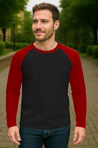 Decrum Raglan Shirt Men - Soft Sports Jersey Long Sleeve Baseball Shirts for Men in Saudi Arabia