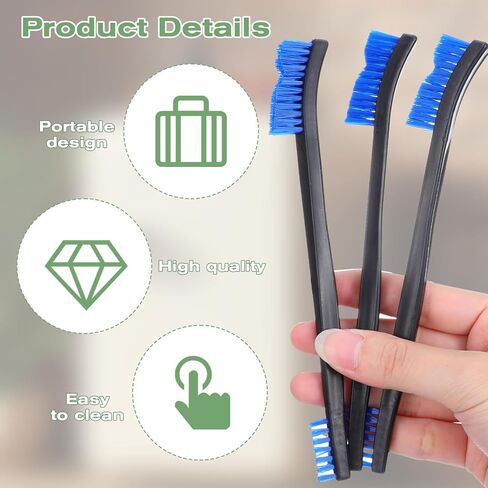 4 قطع فرش تنظيف صغيرة، شعيرات نايلون فرشاة صغيرة لتفصيل الشقوق، فرش شعيرات صغيرة صلبة للتنظيف التفصيلي للمجوهرات والسيارات والمطبخ والمساحات in Kuwait