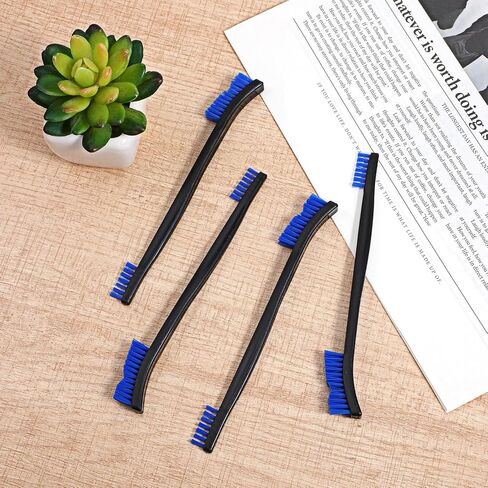 4 قطع فرش تنظيف صغيرة، شعيرات نايلون فرشاة صغيرة لتفصيل الشقوق، فرش شعيرات صغيرة صلبة للتنظيف التفصيلي للمجوهرات والسيارات والمطبخ والمساحات in Kuwait