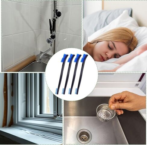 4 قطع فرش تنظيف صغيرة، شعيرات نايلون فرشاة صغيرة لتفصيل الشقوق، فرش شعيرات صغيرة صلبة للتنظيف التفصيلي للمجوهرات والسيارات والمطبخ والمساحات in Kuwait