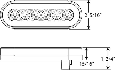 Optronics BUL111CBP ضوء احتياطي LED بيضاوي الشكل مقاس 6 بوصات، Glolight، Dot، أبيض in Saudi Arabia
