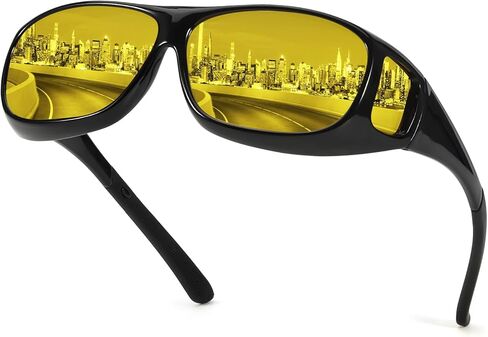 نظارات Myiaur للرؤية الليلية للرجال والنساء، نظارات قيادة مستقطبة ملائمة للالتفاف حولها، مضادة للوهج وحماية من الأشعة فوق البنفسجية 400 in Kuwait