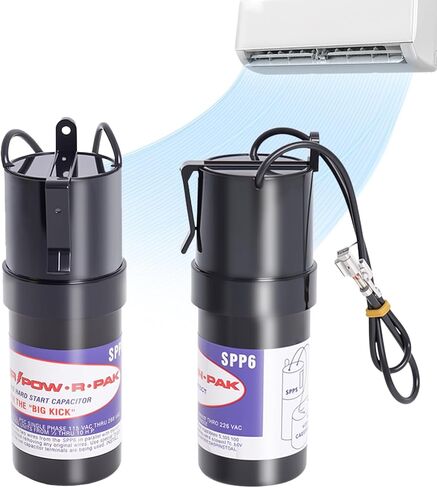 SPP6 Hard Start Kit,115-288 Volt Hard Start Capacitor for Air Conditioner, Compatible with 4,000 BTU Window Units to 120,000 BTU Commercial Units,Increases Compressor Torque 500% in Saudi Arabia