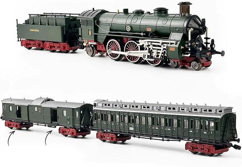 Railway Train Model with Lights and Sound, Alloy Electric Steam Locomotive Train Model with Carriage and Long Track, Christmas Tree Train with Remote Control Around The Tree in Saudi Arabia