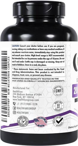 Healthfare Melatonin 20mg | 150 Tablets | Complex with L-Theanine, Valerian Root & Vitamin B6 | Vegetarian Formula | Non-GMO | Gluten-Free | Made in The USA in Kuwait