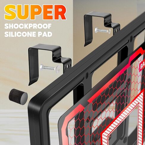 Indoor Basketball Hoop Pro, Mini Basketball Hoop Over The Door with LED Light/Scoreboard/4 Balls- Upgraded Anti-Impact Backboard, Basketball Toys Gifts for 6 7 8 9 10 11 12 Year Old Boys Red in Saudi Arabia