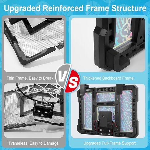 Indoor Mini Basketball Hoop, Over The Door Basketball Hoop with LED Lights/Scoreboard/4 Balls, Upgraded Reinforced Backboard Frame, Basket Ball Toys Gift for Kids Ages 3-5-12+ Boys Girls in Saudi Arabia