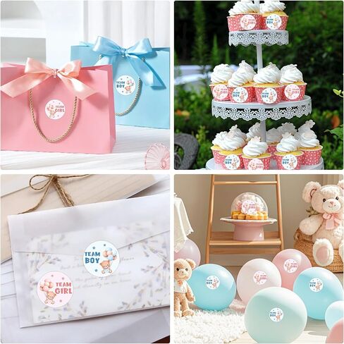 42 PCS Bear Gender Reveal Decorations - TrinhGuo Bear Gender Reveal Ideas, Decoracion para Revelacion De Sexo De Bebe, Mommy & Daddy to Be Badge Pins and Team Boy Or Girl Stickers (Blue & Pink) in Saudi Arabia