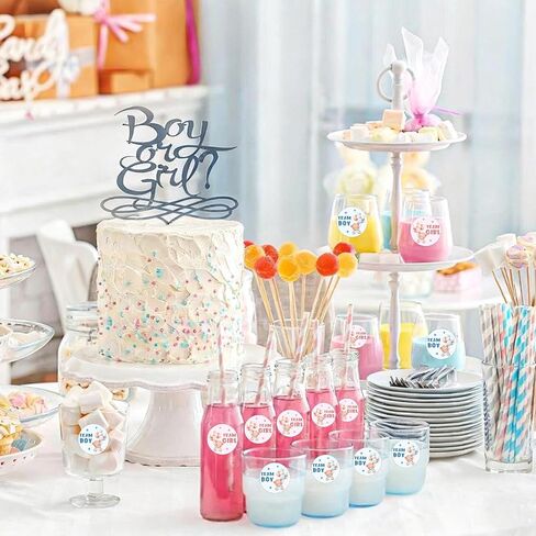 42 PCS Bear Gender Reveal Decorations - TrinhGuo Bear Gender Reveal Ideas, Decoracion para Revelacion De Sexo De Bebe, Mommy & Daddy to Be Badge Pins and Team Boy Or Girl Stickers (Blue & Pink) in Saudi Arabia