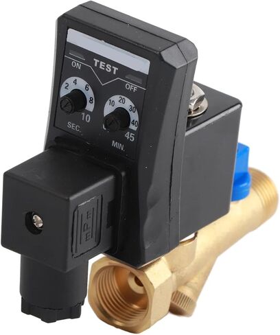 صمام تصريف ضاغط الهواء ذو ​​التوقيت الإلكتروني، G1/2 DN15، متوافق مع AC230V/110V، نظام إدارة المكثفات التلقائي مع التحكم في الملف اللولبي (110 فولت) in Saudi Arabia
