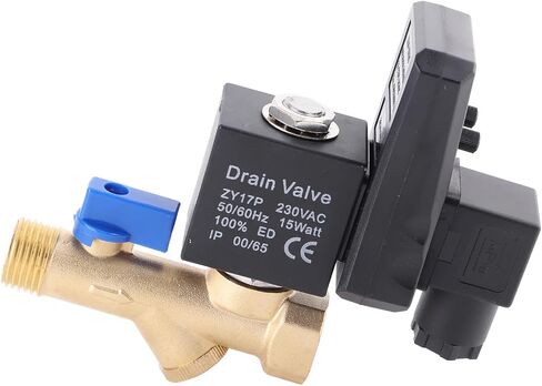 صمام تصريف ضاغط الهواء ذو ​​التوقيت الإلكتروني، G1/2 DN15، متوافق مع AC230V/110V، نظام إدارة المكثفات التلقائي مع التحكم في الملف اللولبي (110 فولت) in Saudi Arabia