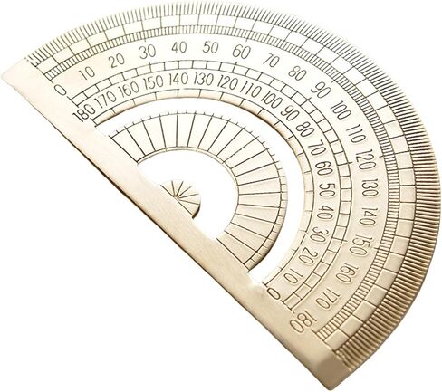 Vintage Brass Triangular Ruler Geometry Scale Ruler Math Semicircles Protractor Stationery Measuring Tool in Saudi Arabia