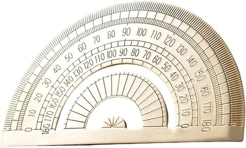 Vintage Brass Triangular Ruler Geometry Scale Ruler Math Semicircles Protractor Stationery Measuring Tool in Saudi Arabia