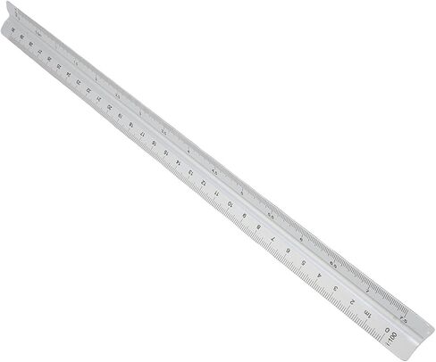MAVIS LAVEN Architectural Scale Aluminum Ruler, Durable Triangular Tool with Permanent Engraving, Ideal for Architects and Engineers, 30cm Sizes for Technical Illustrations (Silver) in Saudi Arabia