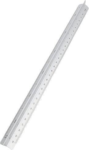 MAVIS LAVEN Architectural Scale Aluminum Ruler, Durable Triangular Tool with Permanent Engraving, Ideal for Architects and Engineers, 30cm Sizes for Technical Illustrations (Silver) in Saudi Arabia