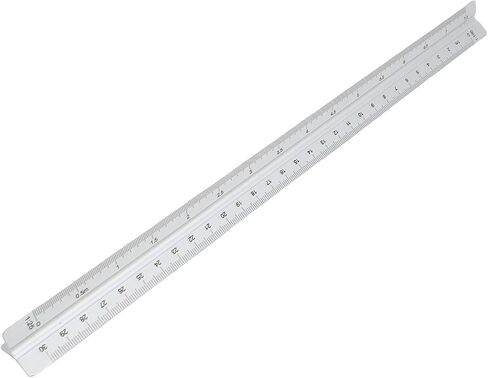 MAVIS LAVEN Architectural Scale Aluminum Ruler, Durable Triangular Tool with Permanent Engraving, Ideal for Architects and Engineers, 30cm Sizes for Technical Illustrations (Silver) in Saudi Arabia