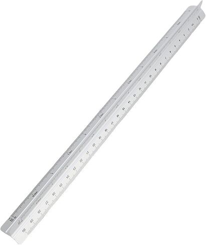 MAVIS LAVEN Architectural Scale Aluminum Ruler, Durable Triangular Tool with Permanent Engraving, Ideal for Architects and Engineers, 30cm Sizes for Technical Illustrations (Silver) in Saudi Arabia