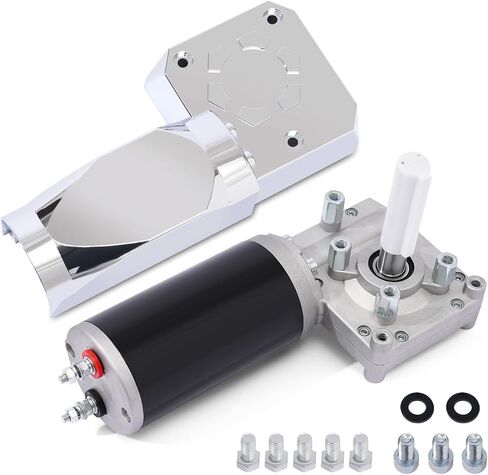محرك قماش القنب لمقطورة شاحنة قلابة مع غطاء من الكروم 50:1 1.5HP محرك نظام قماش القنب الكهربائي العالمي 12 فولت in Saudi Arabia