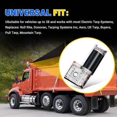 محرك قماش القنب لمقطورة شاحنة قلابة مع غطاء من الكروم 50:1 1.5HP محرك نظام قماش القنب الكهربائي العالمي 12 فولت in Saudi Arabia