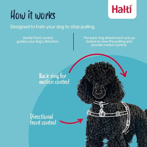 HALTI Front Control Harness, Size Medium, Bestselling Professional Dog Harness to Stop Pulling on the Lead, Easy to Use, Anti-Pull Training Aid, Front Leading No Pull Harness for Medium Dogs in Kuwait